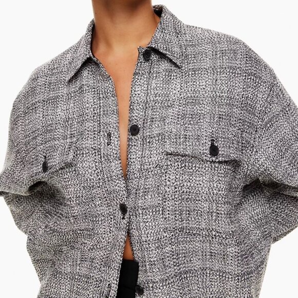 BABATON | Joan Shirt Jacket Oversized Linen Tweed Shacket | Sz. 1 - Picture 3 of 10